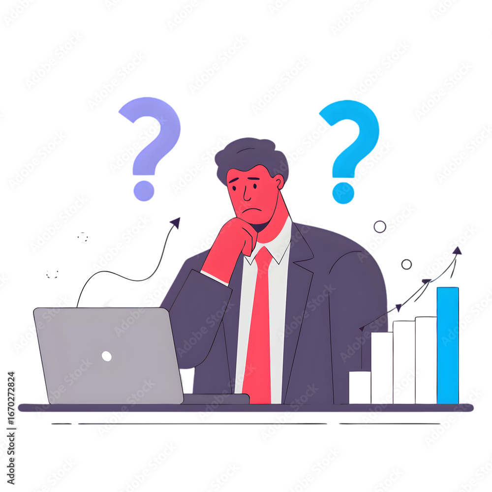 Obraz premium business man with question mark