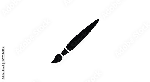Single black paintbrush icon for painting art creativity and design projects