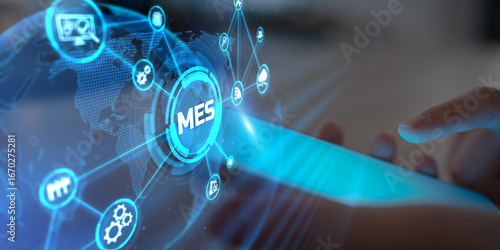 Quadro su tela MES Manufacturing Execution System for Smart Production and Industrial Automation