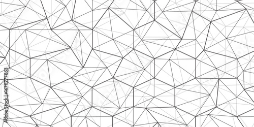 Abstract of simple gray line triangle pattern geometric background .white background creative and geometric shape with white luxury pattern .Gray and white geometric background with low poly triangle