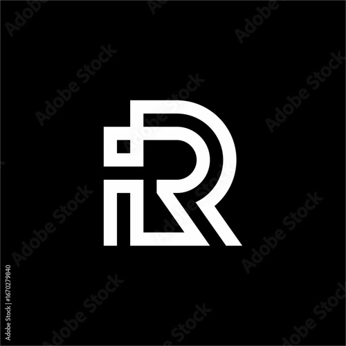 A minimalist RI/IR monogram with a modern and futuristic feel. The elegant, flowing lines create a sophisticated and dynamic symbol for a premium brand.