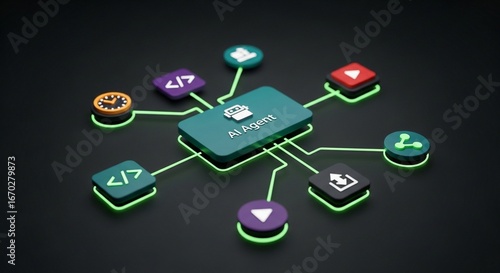 AI Agent Orchestration Network Visualizing Complex System Integration