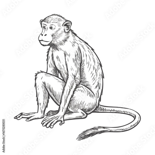 sketch of a monkey