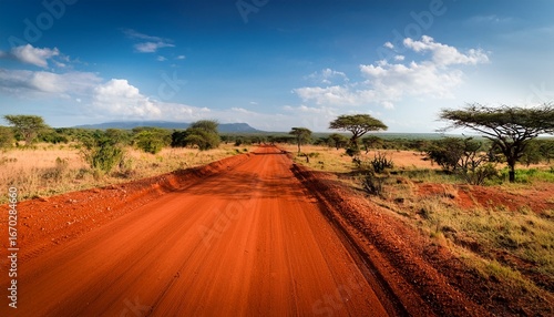 red ground road savanna tsavo west kenya