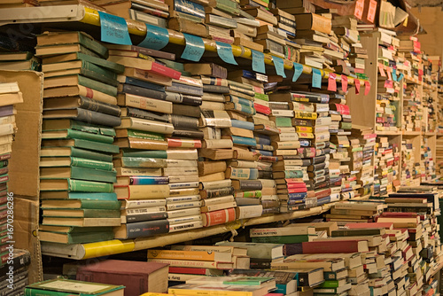 Stacks of books at Libreria Acqua Alta in Venice