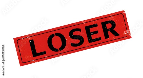 Red Rectangular Loser Stamp with Black Text on White Background