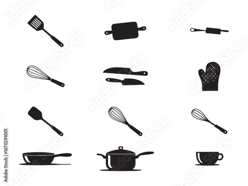 Kitchen Essentials Icons – Vol.2 | Knives, Spatulas & Whisks Vector Pack
