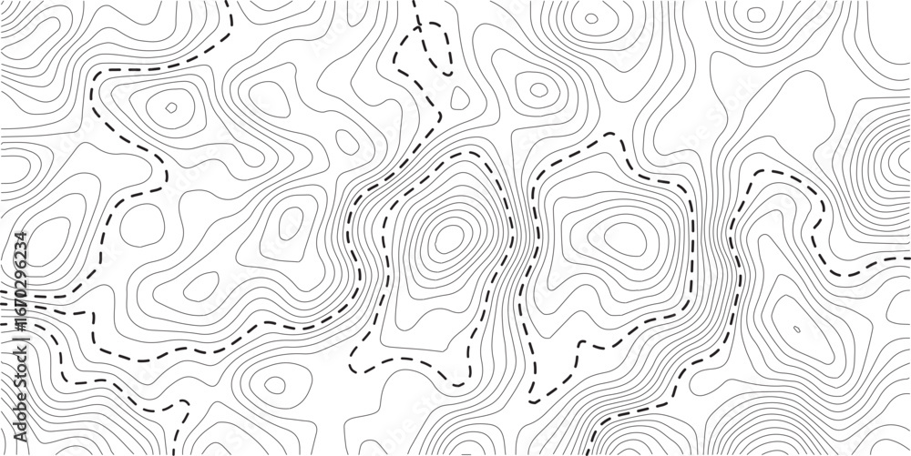 Fototapeta premium Retro topographic map. Geographic contour map. Abstract outline grid, vector illustration.