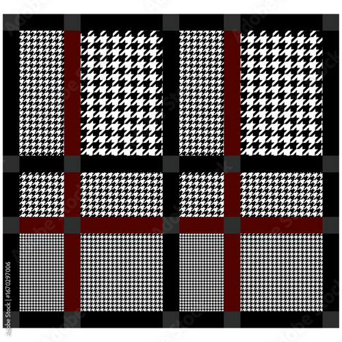 Plaid and crowbar red color line pattern background texture abstract design art print