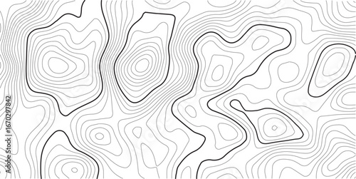 Retro topographic map. Geographic contour map. Abstract outline grid, vector illustration.