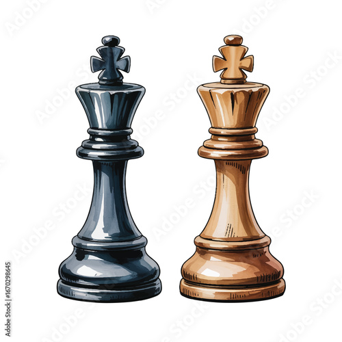 Strategic Chess Game Kings Depicting Leadership Strategy Tactics Competition and Intellectual Challenge in Board Games and Strategic Planning