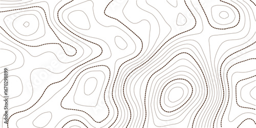 Seamless Light topographic topo contour map background, vector illustration