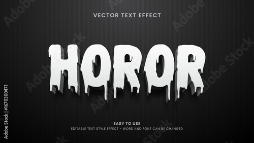 editable text effect horor 3d style premium vector