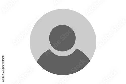 User profile icon vector. Avatar or person icon. Profile picture, portrait symbol. Neutral gender silhouette. Circle button with avatar photo. Blank profile