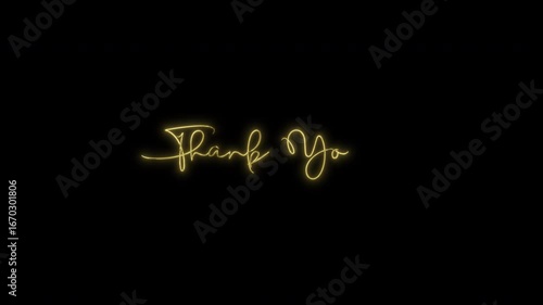 Wallpaper Mural Glowing gold cursive thank you text animation on transparent background. Suitable for expressing gratitude in designs, cards, and presentations. Torontodigital.ca