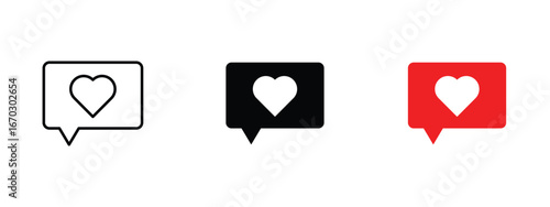 heart icon. Vector love  icon. heart msg buttons ready for websites and mobile apps
