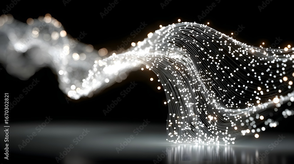 Fototapeta premium Futuristic Particle Flow Abstract Illustration