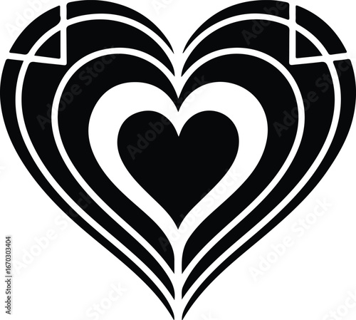 Elegant heart design symbolizes love and passion
