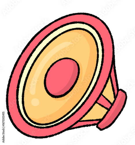 Retro speaker hand drawn