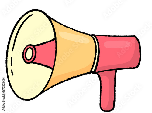 megaphone hand drawn retro