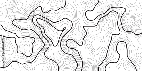 Topographic map background. Geographic line map with elevation assignments. Contour background geographic grid. Vector illustration.