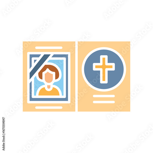 funeral document black line icon.