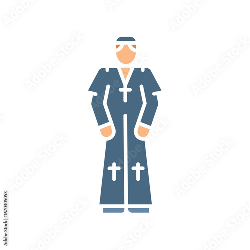 priest black line icon.