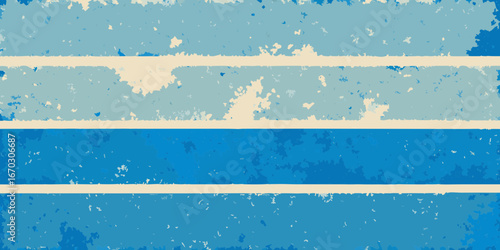 Faded Blue and Cream Horizontal Stripes With Grunge Texture vector illustration