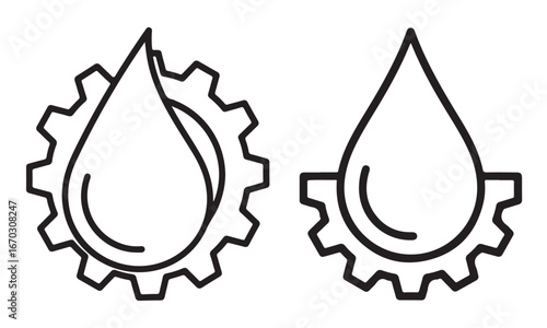 Lubricant industry oil gear symbol icon vector illustration