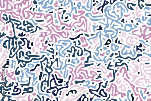 Abstract Composition of Colorful Organic Shapes, seamless pattern vector illustration