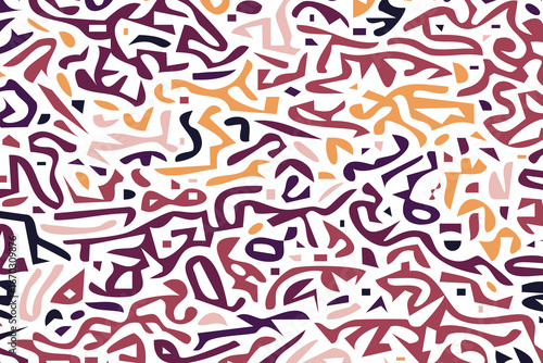 Abstract Composition of Colorful Organic Shapes, seamless pattern vector illustration