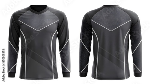 Long Sleeve Sports Jersey Mockup Realistic Apparel Design Template