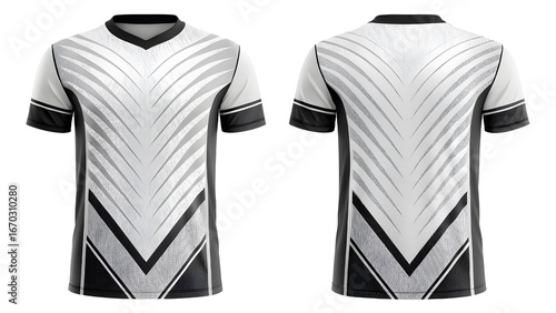 Sport Jersey Mockup Modern V-Neck Design, Front and Back Views