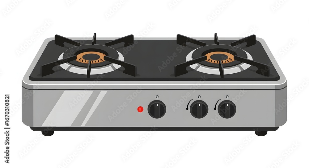 Fototapeta premium Modern Gas Stove Vector Illustration