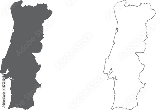 vector illustration of simple abstract map of Portugal