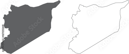 vector illustration of simple abstract map of Syria