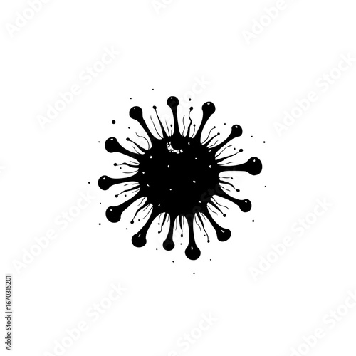 Conceptual visualization of infectious disease pathogen with detailed structures depicting viral