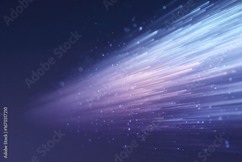 Dynamic light streaks create sense of speed and motion in abstra