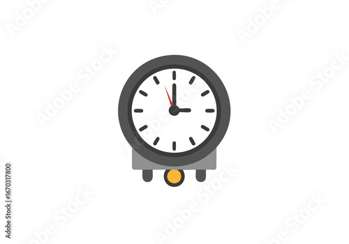 Illustration of a clock with hands indicating the time on a white background.
