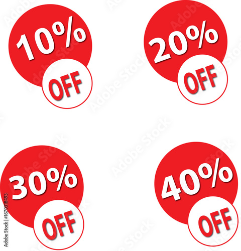red discount labels