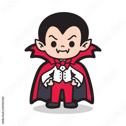 little dracula character vector illustration on white background.
