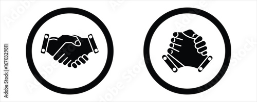 Business agreement handshake icon or handshake symbol, commitment meeting agreement, Handshake for agreement contract, partnership, teamwork, business greeting, for apps and websites, vector illustrat