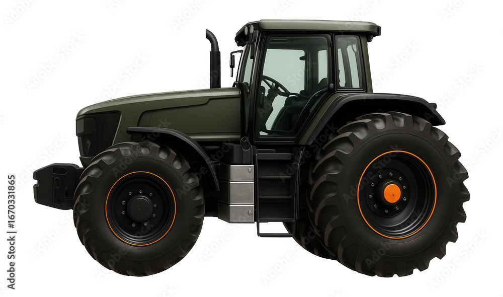 Obraz premium High-capacity tractor with reinforced chassis and multiple storage compartments