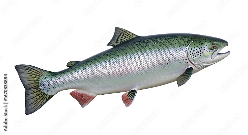 Naklejka premium A salmon fish isolated on white background