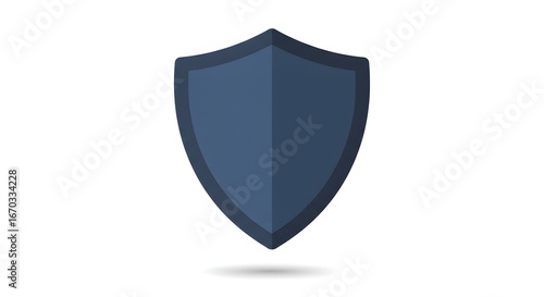 Free Download Simple Blue Shield with Drop Shadow on White Background - GFXLoad