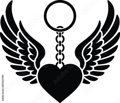 Angelic heart keychain design