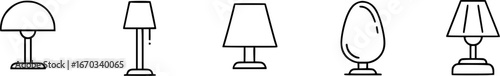 A collection of various table lamp designs with different shapes and styles.