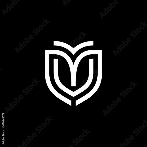 A sleek, modern logo featuring the letter M seamlessly integrated into a shield. Its bold lines and geometric design create a futuristic, elegant, and secure symbol.