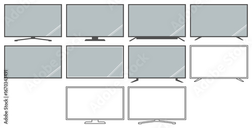 vector illustration of televison and monitor.