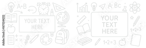 Educational background with various learning tools and symbols portraying school themes without any specific text